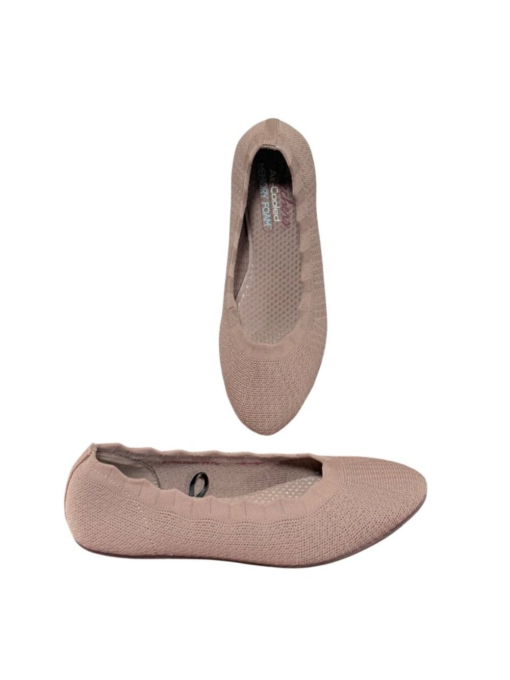 Skechers Air-Cooled Memory Foam Stretch Fit Ballet Flats mocha 7.5